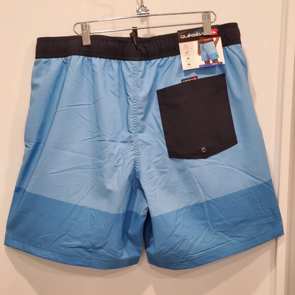 Quiksilver Men's Two-Tone Blue Lined Swim Trunks Board Shorts, Size Large - Picture 3 of 9